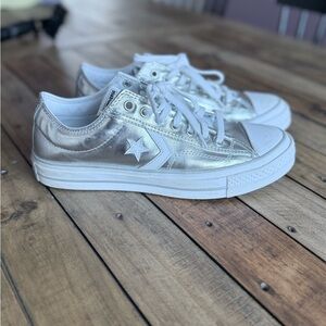 Converse Shiny Silver Low-Top Sneakers